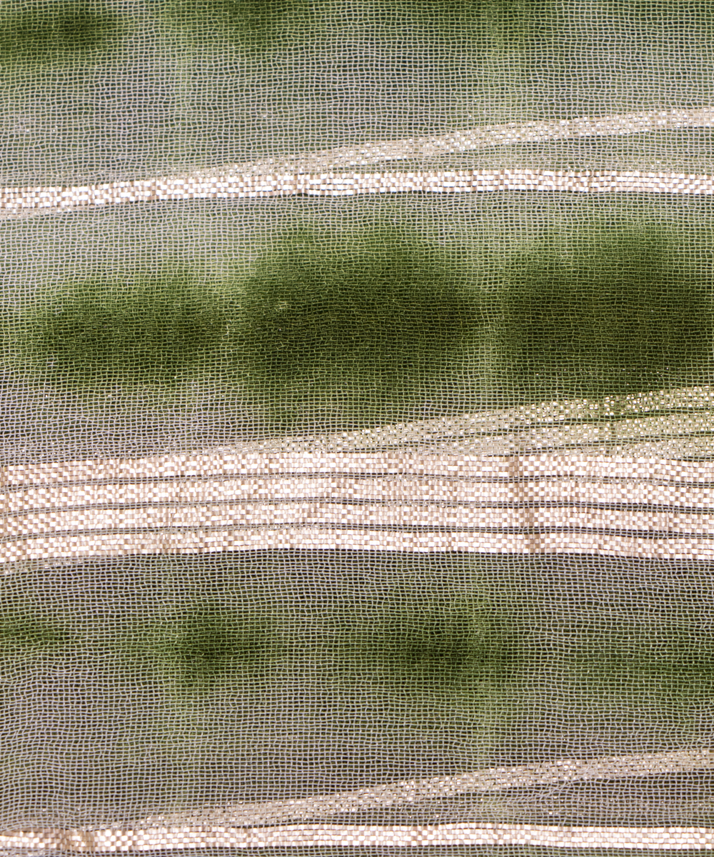 Green Colour Tie Dye Print Georgette Gota Fabric