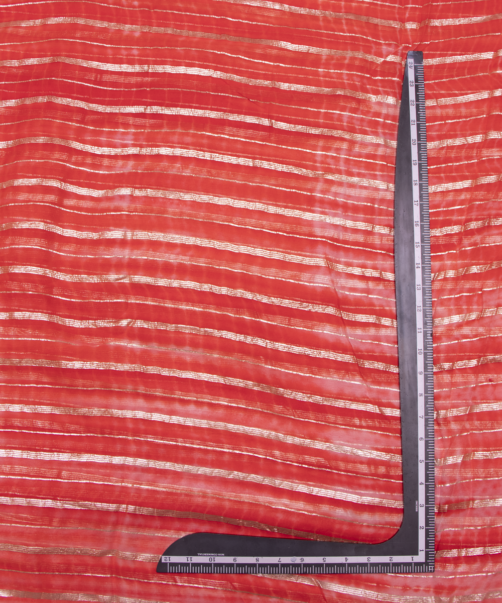 Red Colour Tie Dye Print Georgette Gota Fabric