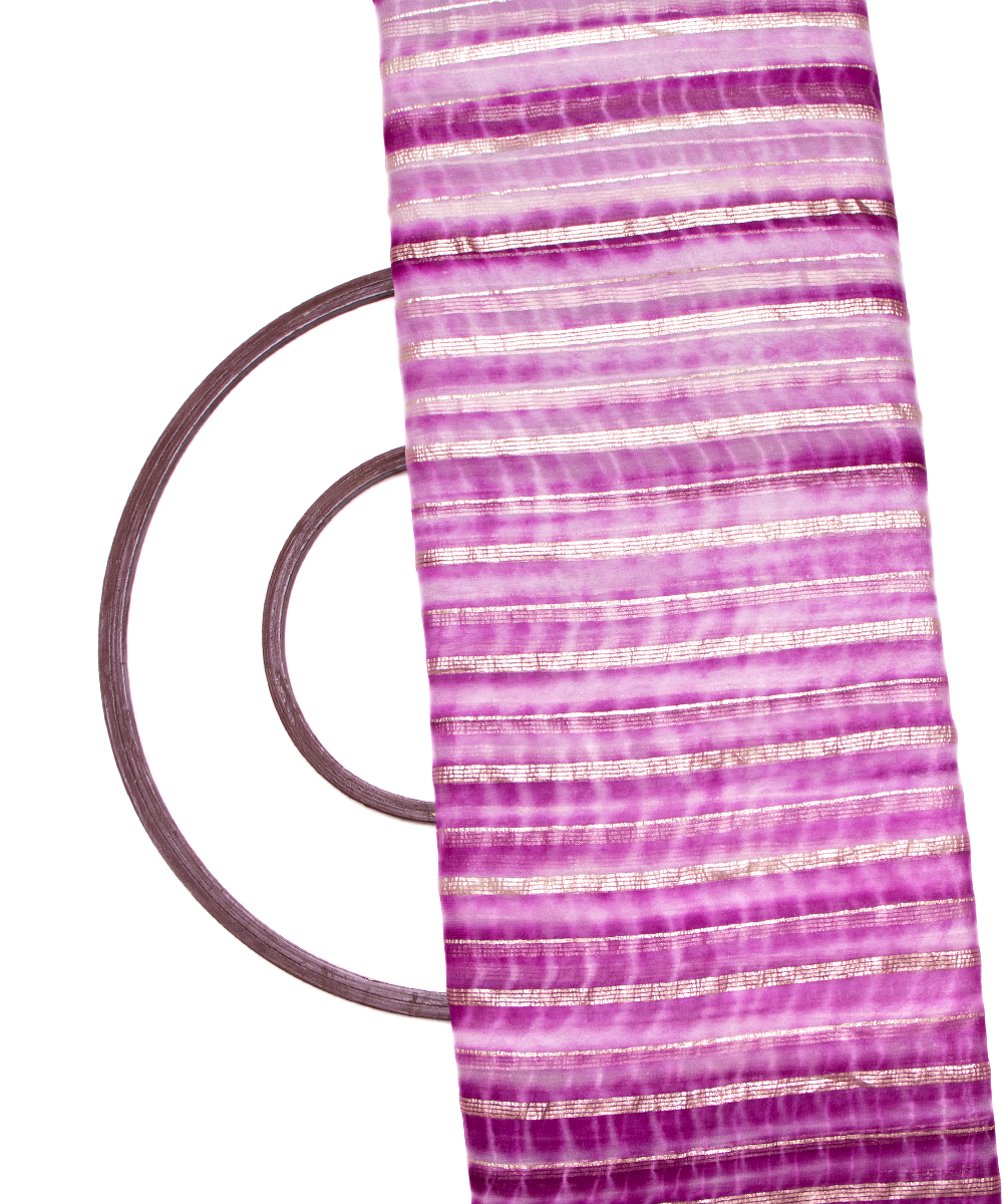 Purple Colour Tie Dye Print Georgette Gota Fabric