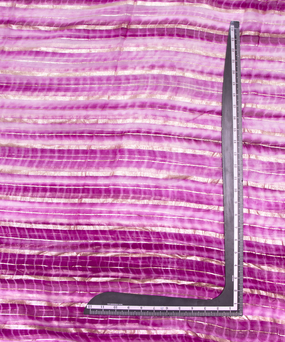 Purple Colour Tie Dye Print Georgette Gota Fabric