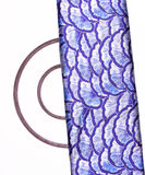 Blue Colour Abstract Print Satin Fabric