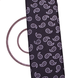 Black Colour Paisley Print Satin Fabric