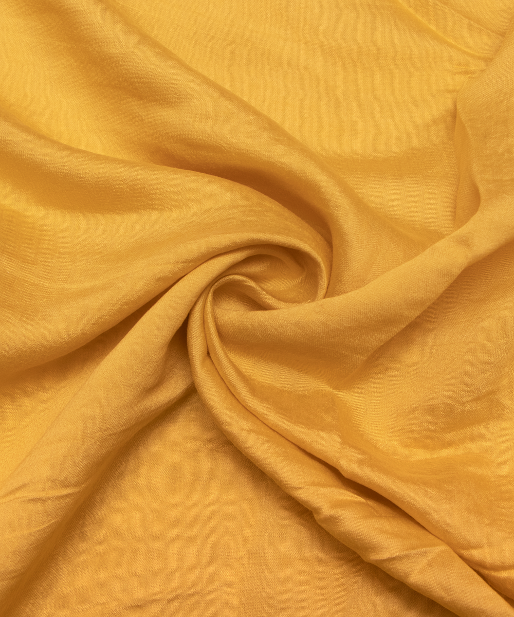 Mustard Yellow Colour Plain Modal Silk Fabric