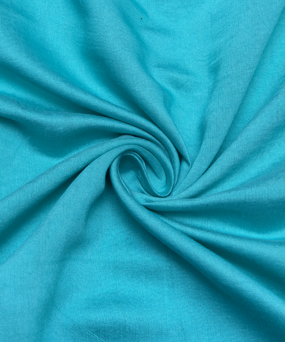 Turquoise Colour Plain Modal Silk Fabric