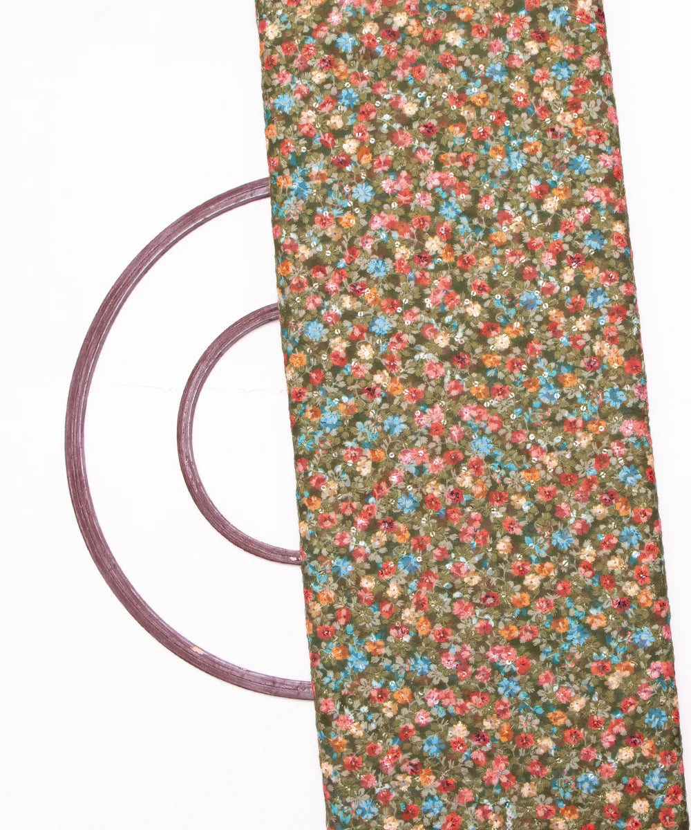 chikankari georgette embroidery fabric