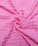 Blue Color Floral Imported Stretchable Net Fabric