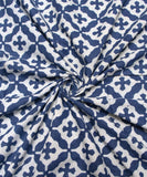 Indigo Colour Floral Hand Block Printed Cotton Fabric