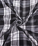 Black Colour Checks Pattern Flannel Cotton Fabric