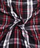 Black Colour Checks Pattern Flannel Cotton Fabric