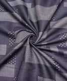 Denim Blue Colour Geometric Design Denim Fabric