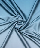Teal Blue Colour Ombre Pattern Armani Satin Fabric