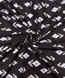 Black Colour Buti Printed Cotton Fabric