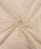 Off White Cutwork Schiffli Cotton Hakoba Fabric