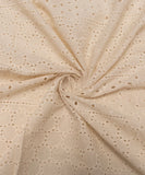 Off White Cutwork Schiffli Cotton Hakoba Fabric