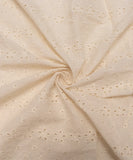 Off White Cutwork Schiffli Cotton Hakoba Fabric
