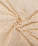 Off White Cutwork Schiffli Cotton Hakoba Fabric