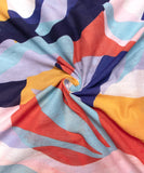 Multi Colour Abstract Pattern Screen Printed Cotton Fabric