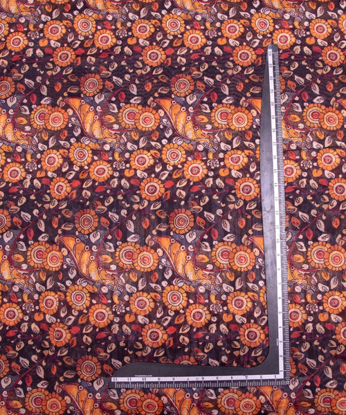 Made-To-Measure Chanderi Silk Digital Prints Floral Crop-Top Set & Sequence Embroidery main image 1