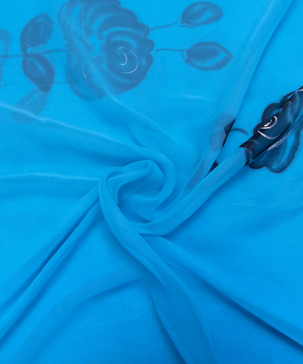 Hand Paint Georgette Fabric