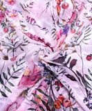 White Floral Digital print Chiffon Fabric
