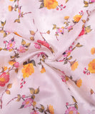 White Digital Floral Printed Chanderi Fabric