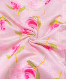 Off White Digital Floral Printed Chanderi Fabric