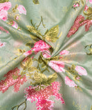 Light Green Digital Floral Printed Chanderi Fabric