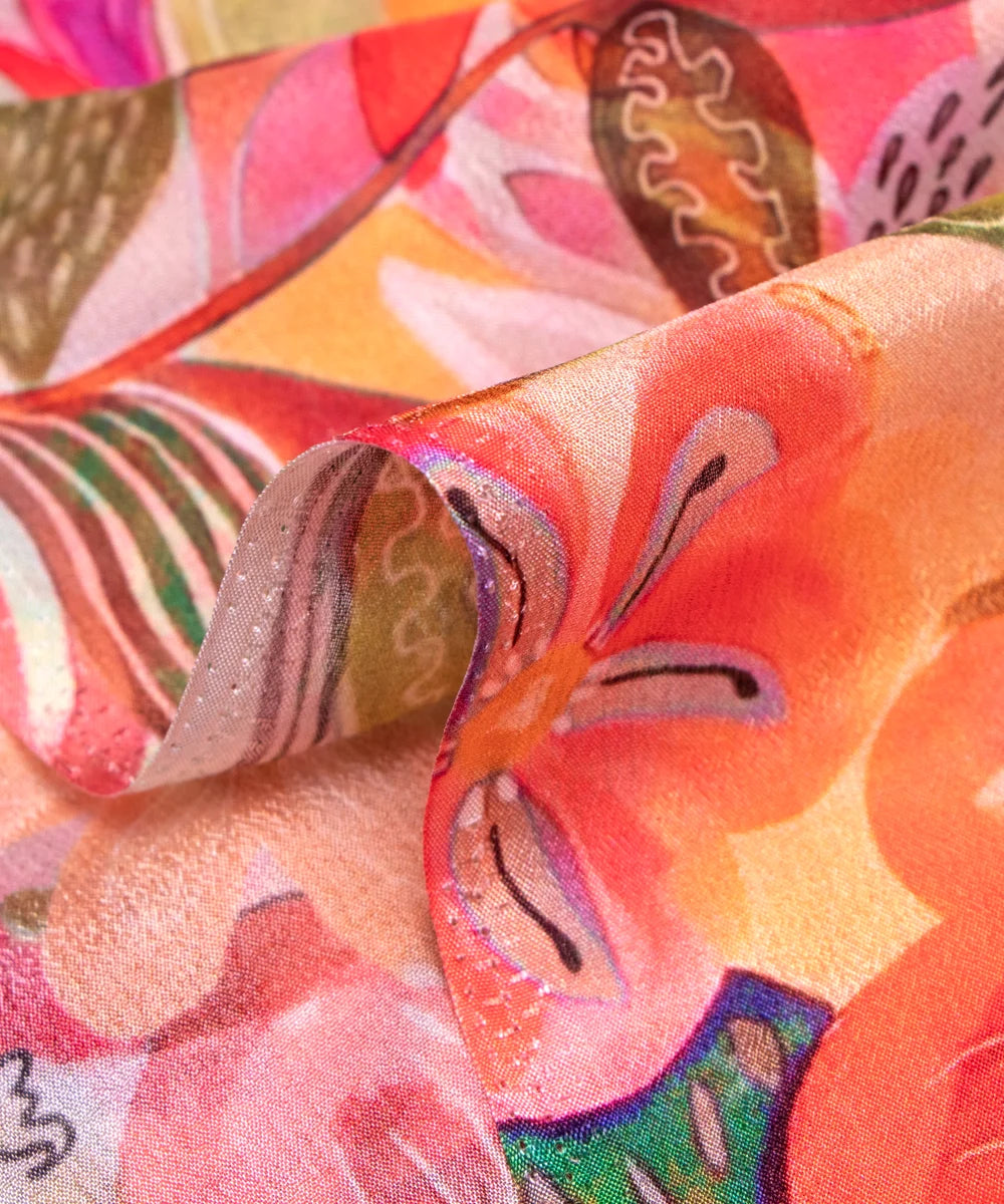 Buy Printed Chinon Silk Fabric Online