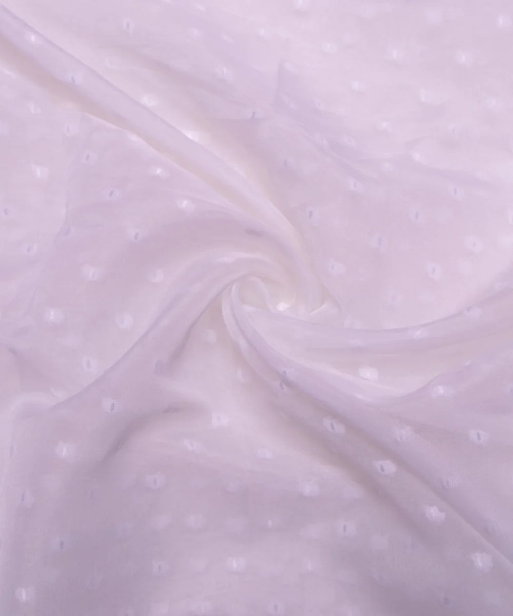 White Dobby Plain Organza Fabric