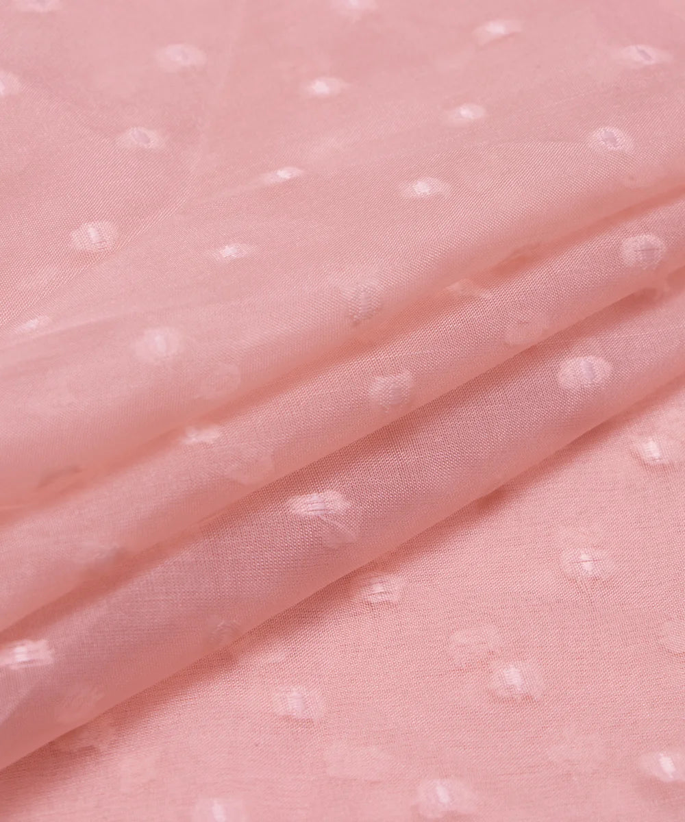 Pastel Pink Dobby Plain Organza Fabric