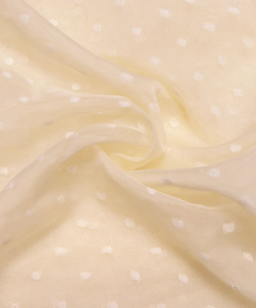 Cream Dobby Plain Organza Fabric