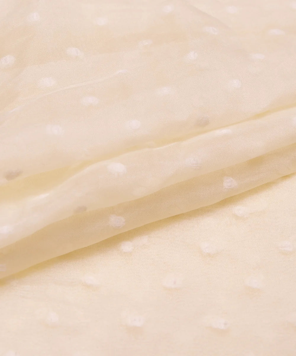 Cream Dobby Plain Organza Fabric