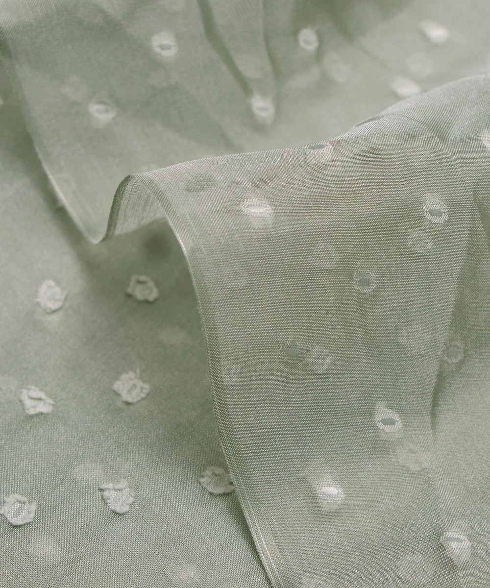 Moss Dobby Plain Organza Fabric