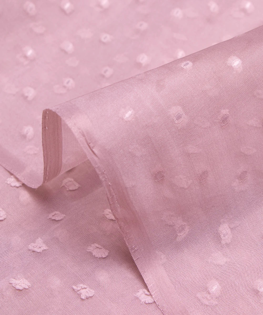 Champagne Pink Dobby Plain Organza Fabric