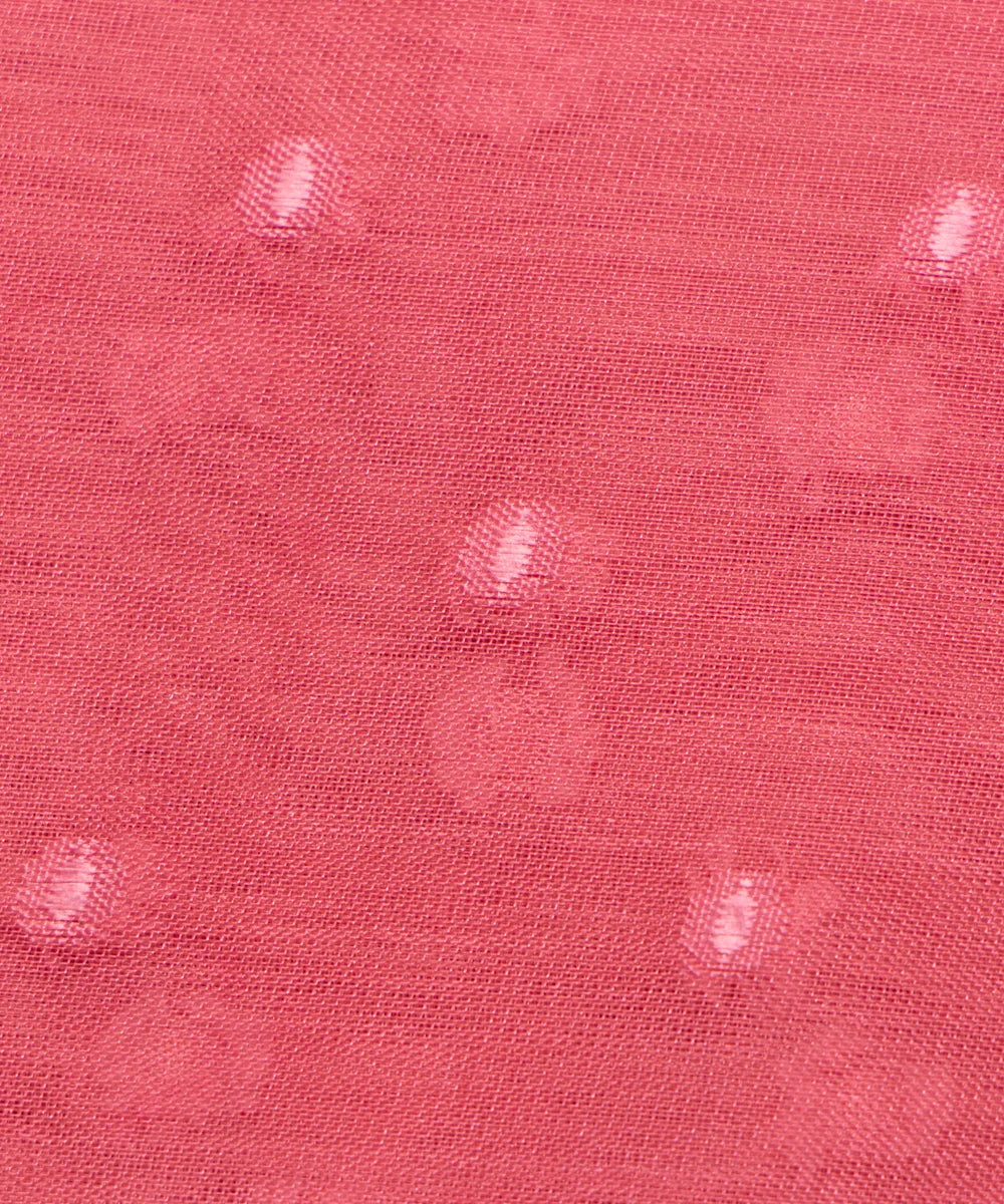 Peach Pink Dobby Plain Organza Fabric