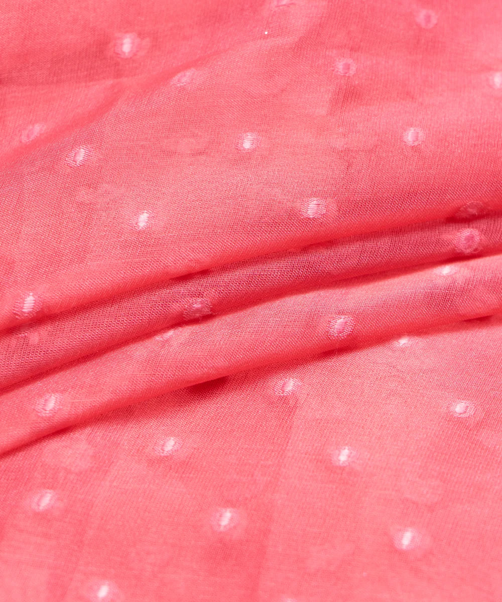 Peach Pink Dobby Plain Organza Fabric
