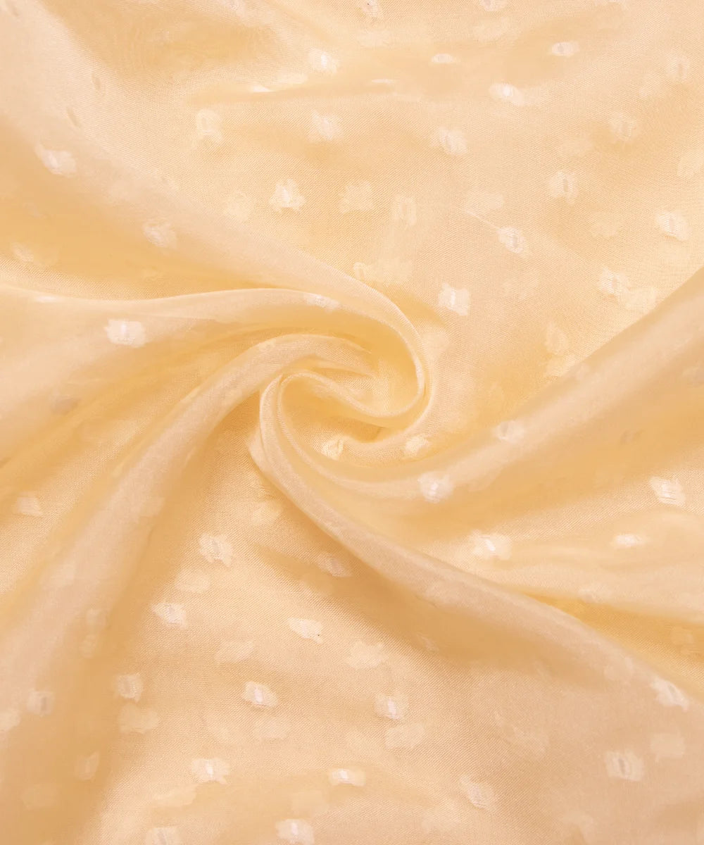 Light Yellow Dobby Plain Organza Fabric