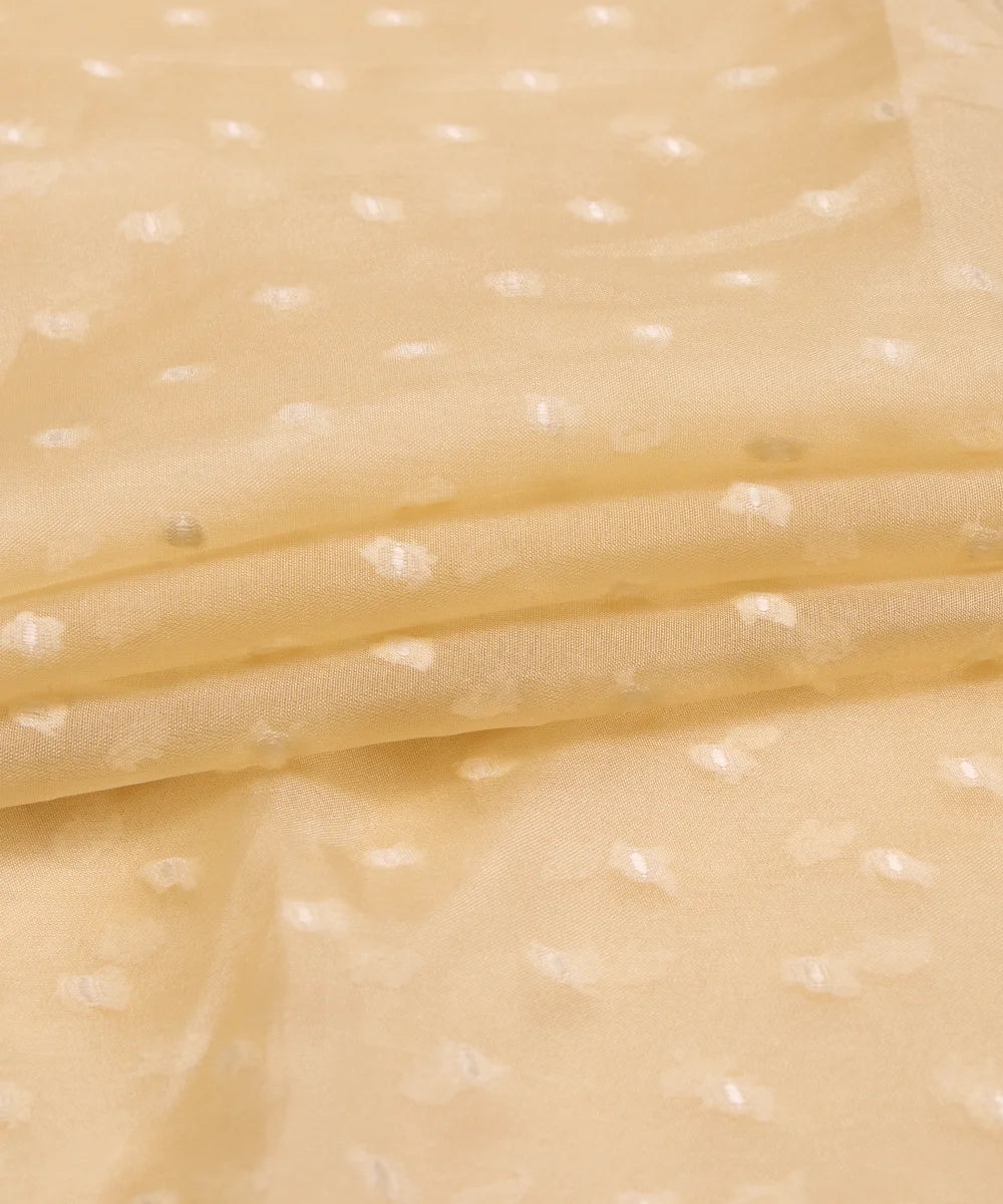 Light Yellow Dobby Plain Organza Fabric