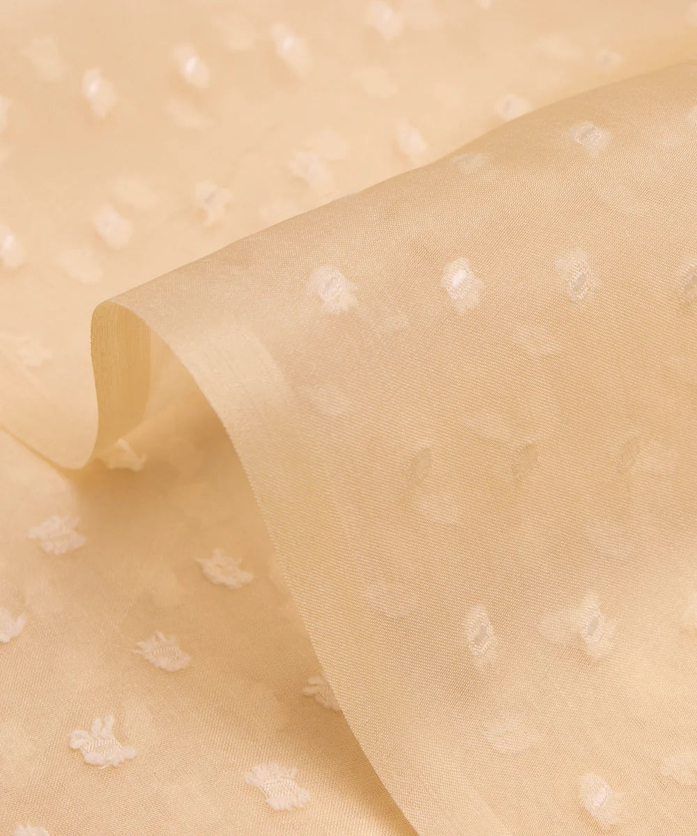 Light Yellow Dobby Plain Organza Fabric