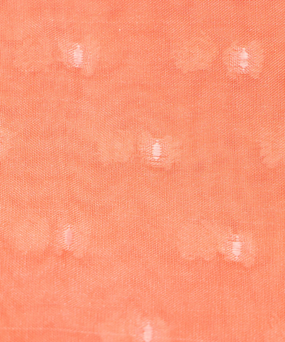 Peach Dobby Plain Organza Fabric