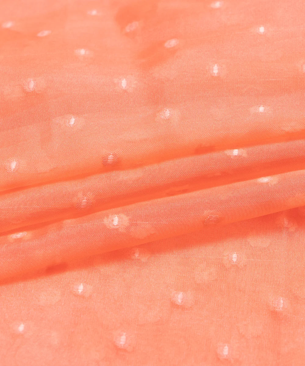 Peach Dobby Plain Organza Fabric