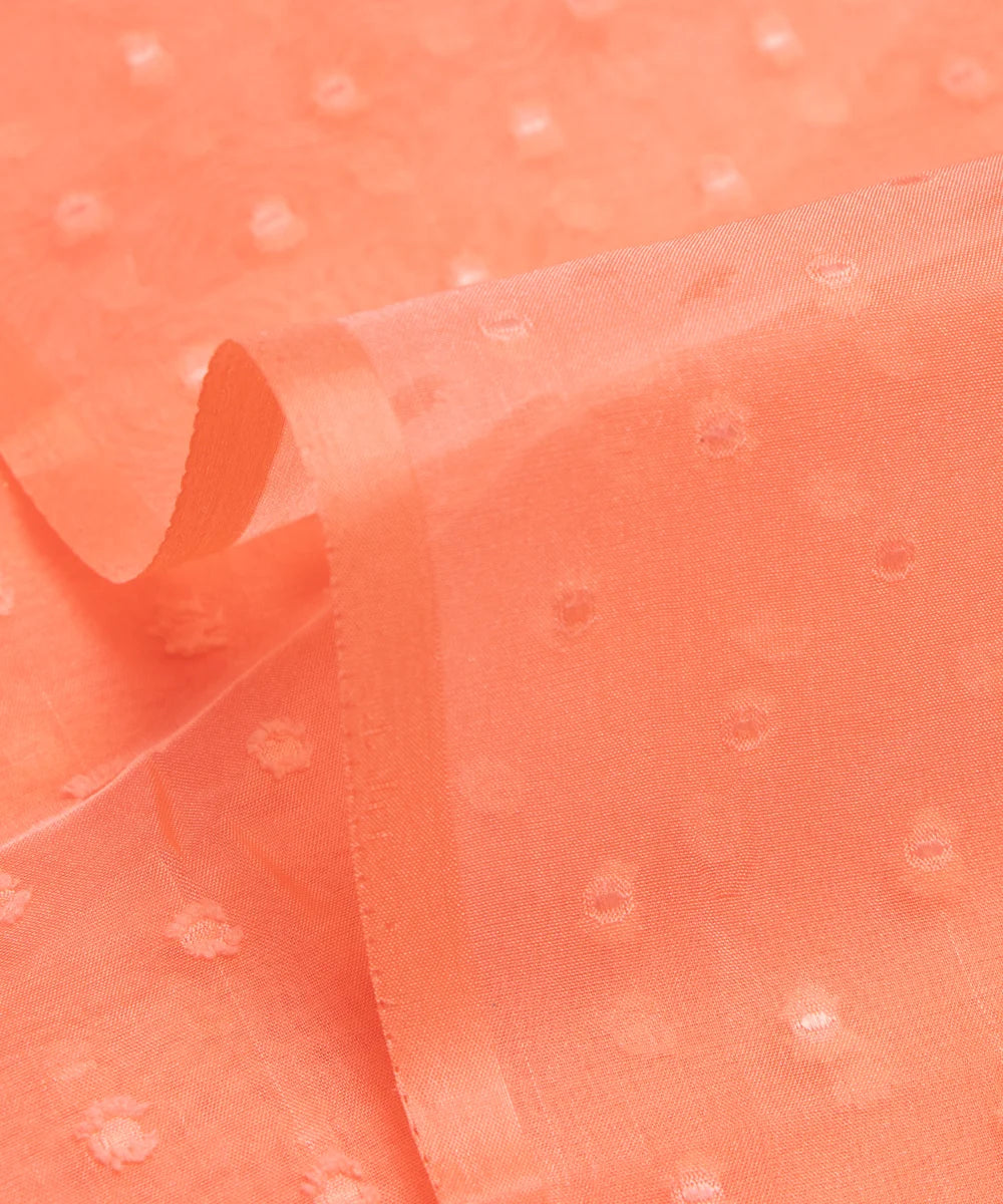 Peach Dobby Plain Organza Fabric