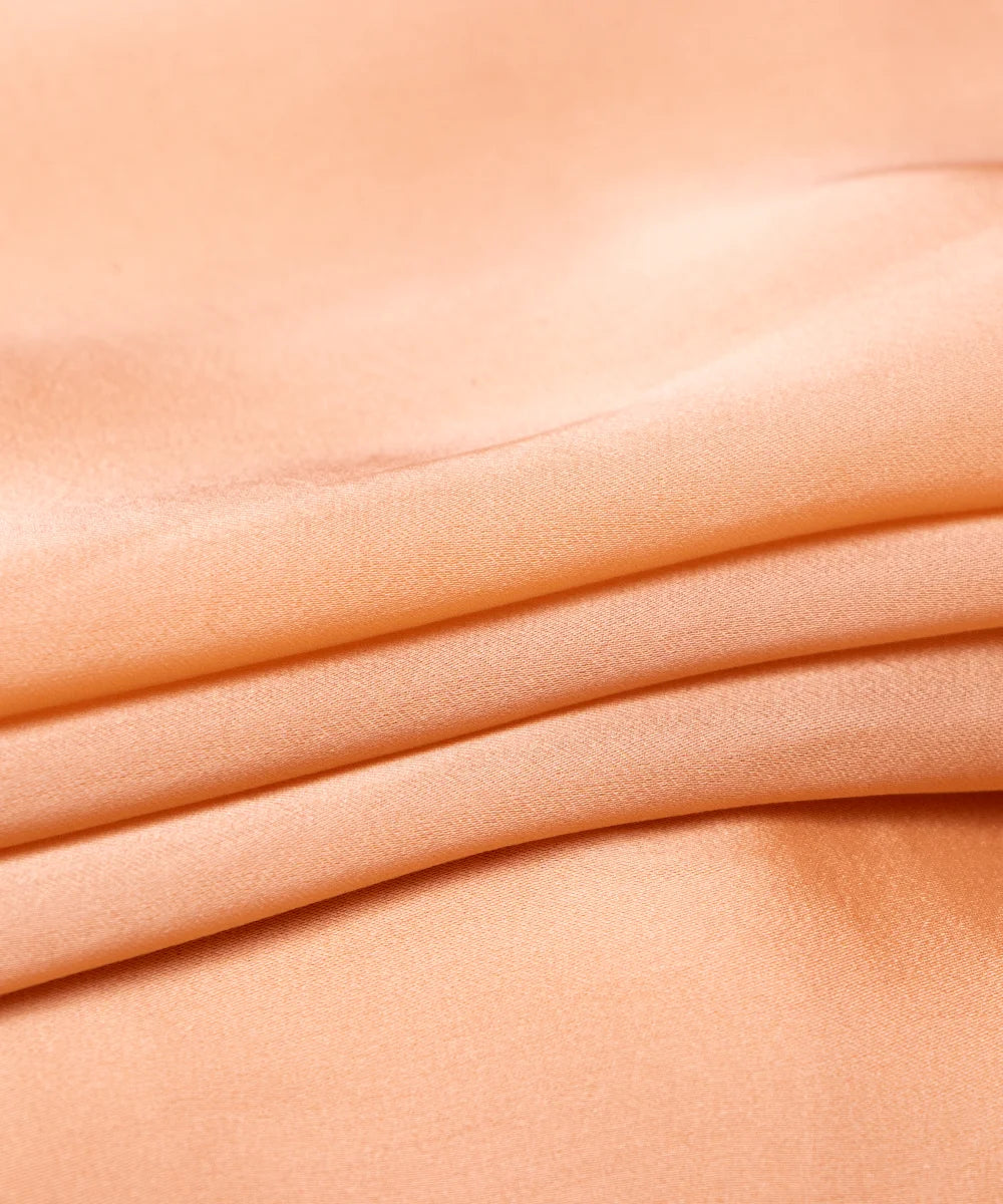 Beige Plain Satin Georgette Fabric