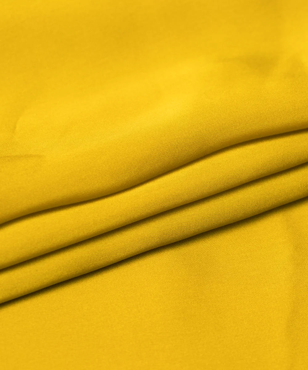Yellow Golden Plain Satin Georgette Fabric