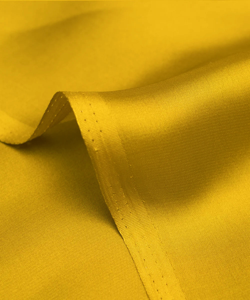 Yellow Golden Plain Satin Georgette Fabric