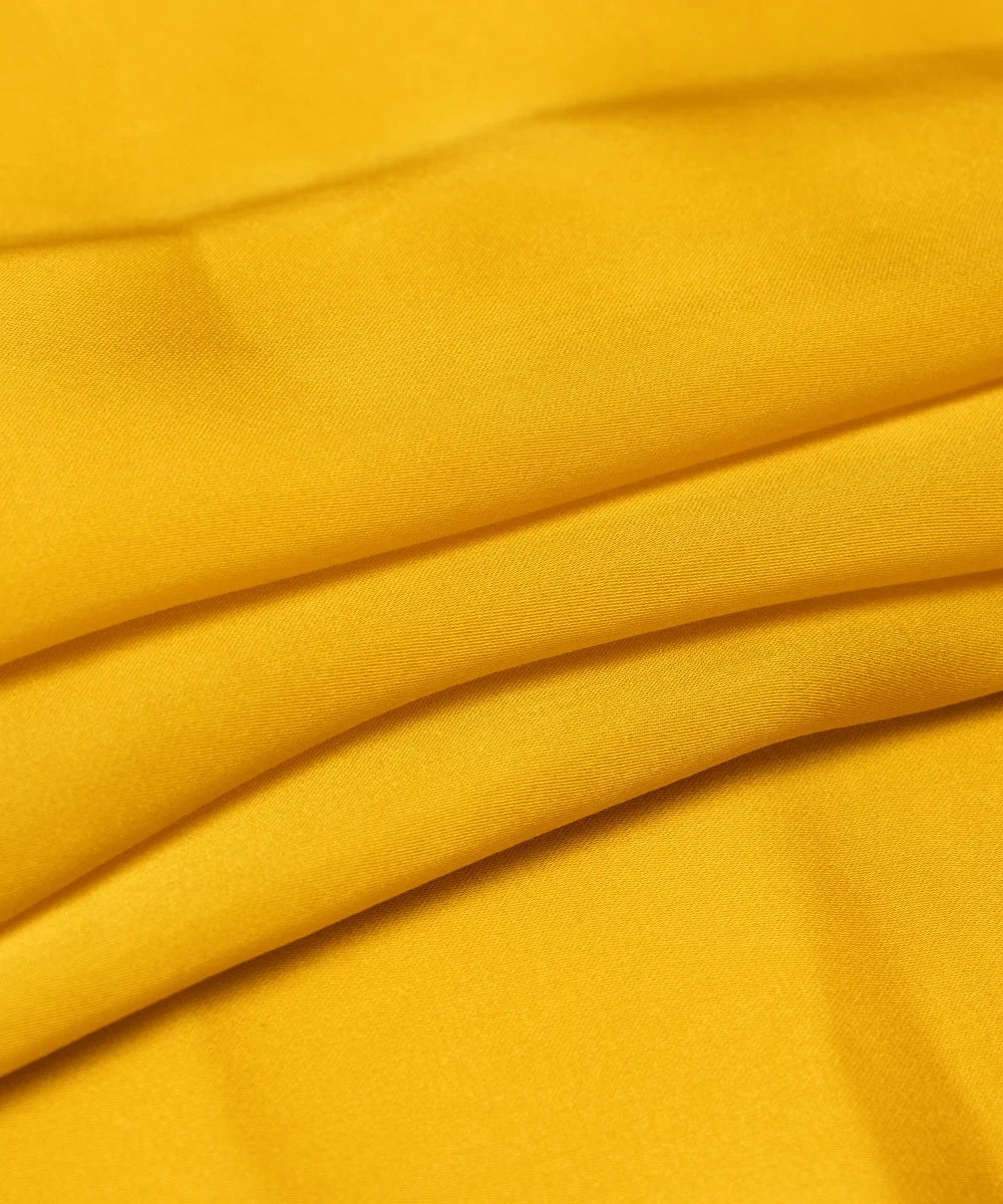 Mustard Yellow Plain Satin Georgette Fabric
