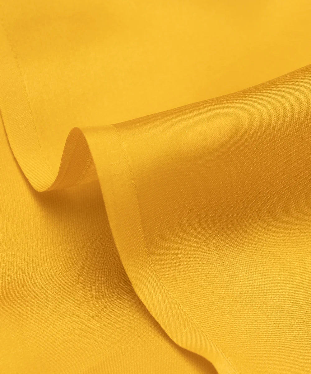 Mustard Yellow Plain Satin Georgette Fabric