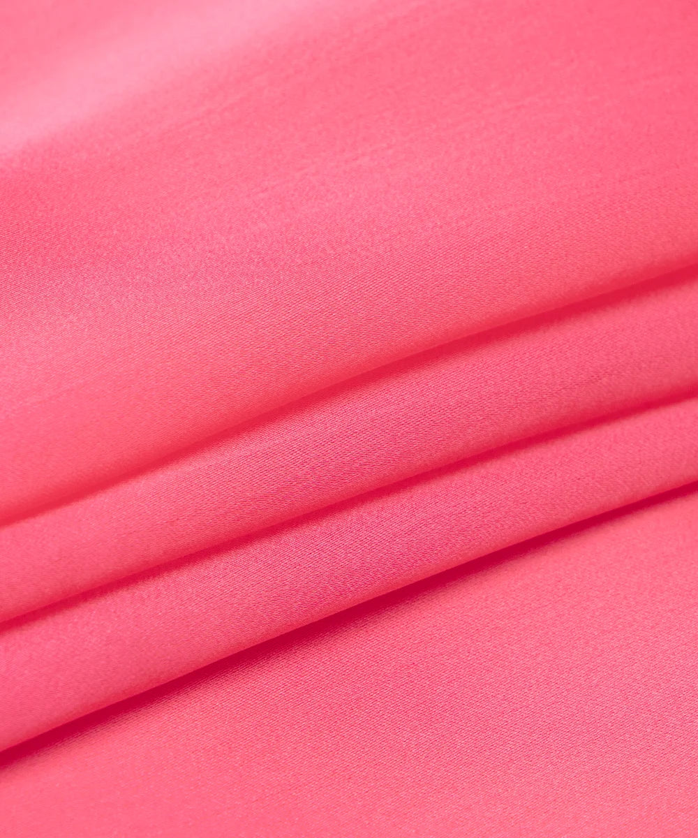 Peach Pink Plain Satin Georgette Fabric