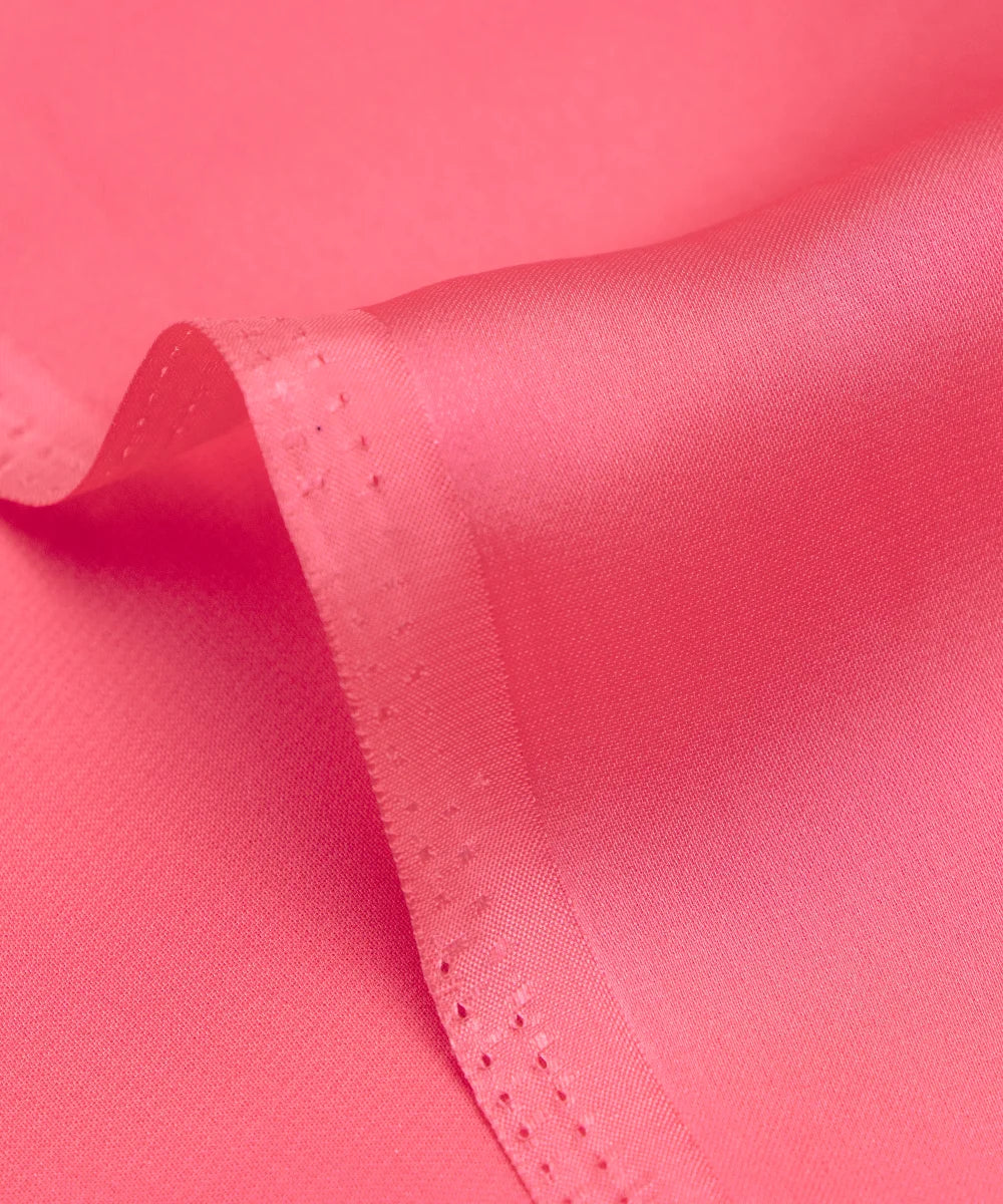 Peach Pink Plain Satin Georgette Fabric