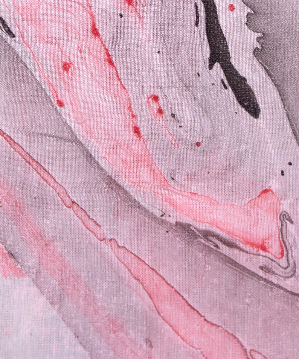 Pink Marble Printed Muslin Fabric